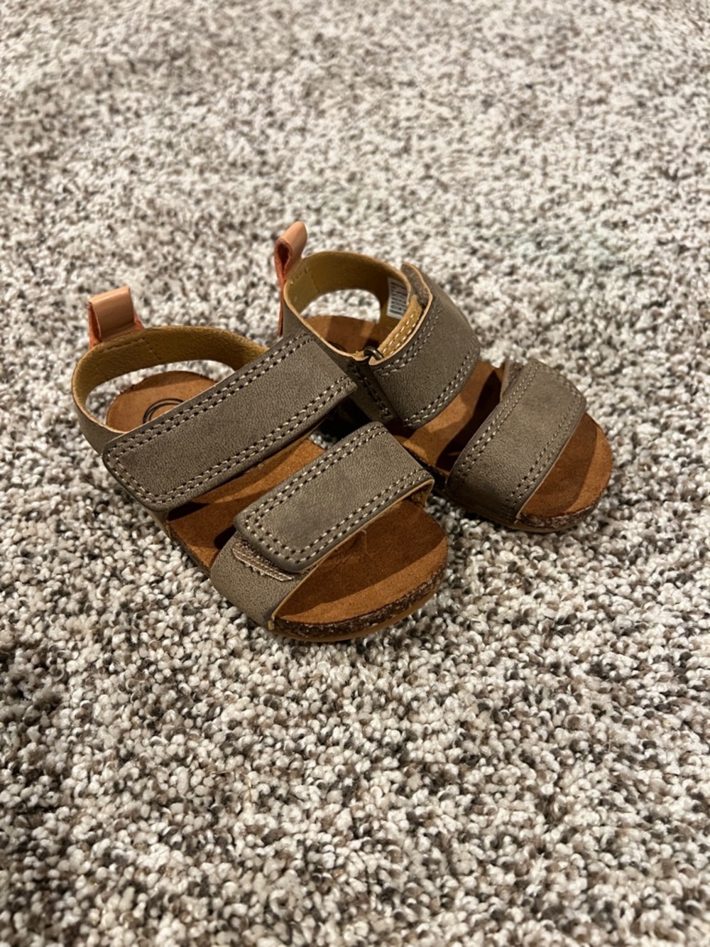 wonder nation Toddler Brown Strappy Hook-and-Loop Sandals